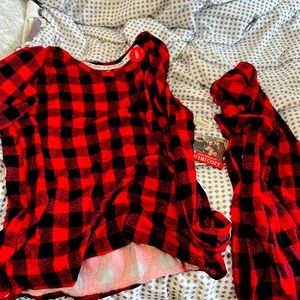 Plaid pajama set new with tags